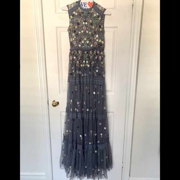Needle & thread garden flower blue dress size 2 - Picture 3 of 16